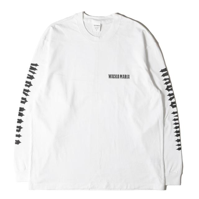WACKO MARIA ワコマリア Tシャツ ホワイト 白 サイズ:XL | 25SS ブランドロゴ ロングスリーブ ヘビーウエイト Tシャツ (WASHED HEAVY WEIGHT LONG SLEEVE T-SHIRT) | トップス カットソー 長袖【メンズ】【中古】【美品】【K4537】