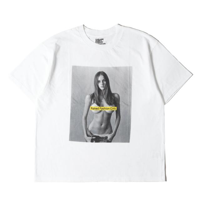 MINEDENIM マインデニム Tシャツ ホワイト 白 サイズ:L | 25SS Stie-lo Mike Dowson ヌードフォト クルーネック Tシャツ (Naked Fashion Girls T-Shirt) | トップス カットソー 半袖【メンズ】【中古】【美品】【K4537】