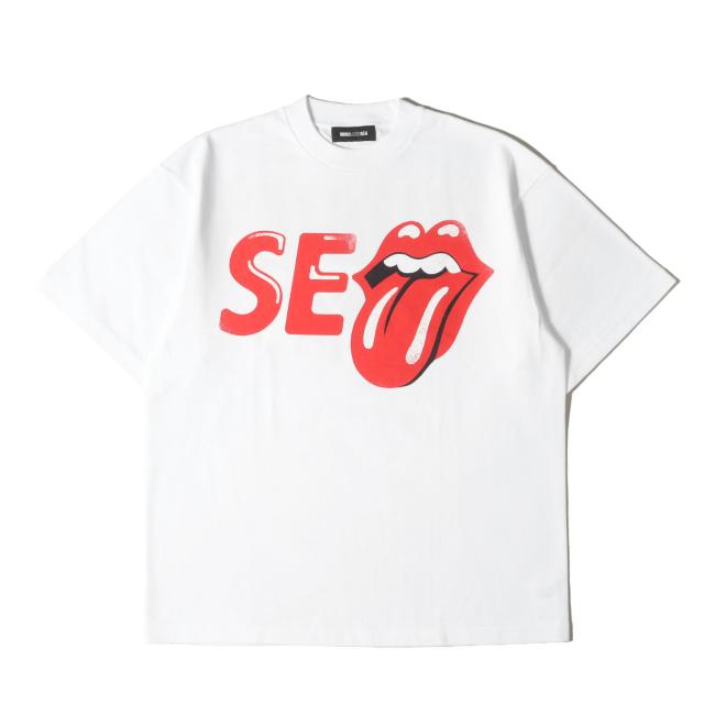 WIND AND SEA ウィンダンシー Tシャツ ホワイト 白 サイズ:M | 25SS The Rolling Stones リップ&タン ヘビーウェイト クルーネック Tシャツ (WDS S/S Tee) | トップス カットソー 半袖【メンズ】【中古】【美品】【K4537】