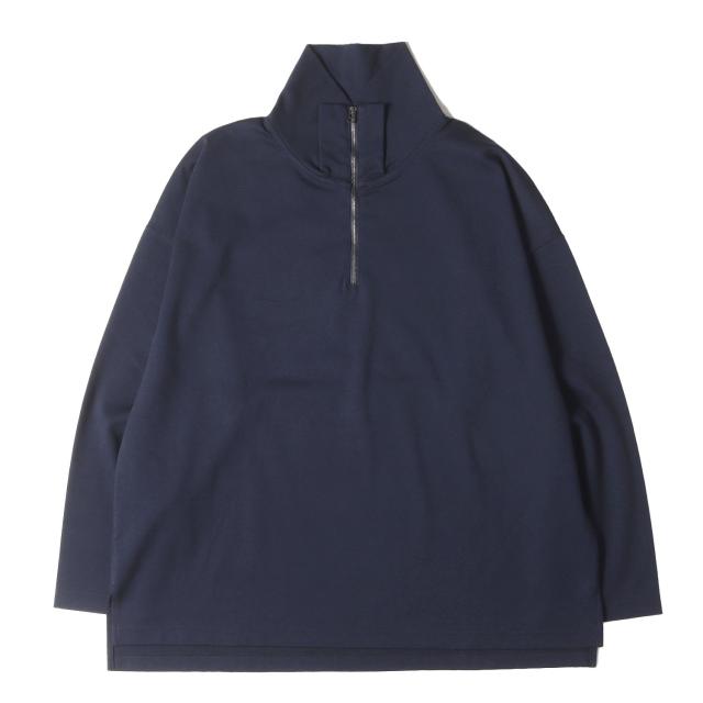 SOPHNET ソフネット ネイビー 紺 サイズ:S | 24AW ストレッチ ハーフジップ プルオーバートップ (BASQUE PONTE HALF ZIP TOP) | トップス 長袖【メンズ】【中古】【新品同様】【K4540】