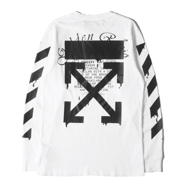 OFF-WHITE オフホワイト Tシャツ ホワイト 白 サイズ:M | 20SS ドリップアロー ロングスリーブ Tシャツ (Dripping Arrows L/S T-shirt) | トップス カットソー 長袖【メンズ】【中古】【K4540】
