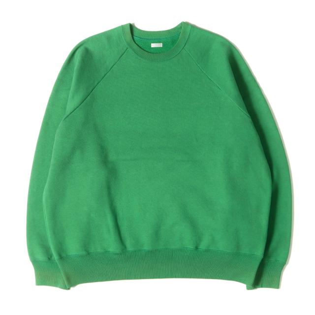 A.PRESSE アプレッセ スウェット グリーン サイズ:3 | 25SS ヴィンテージ加工 ラグラン スウェットシャツ (Vintage Sweatshirt 25SAP-05-05K) | トップス トレーナー プルオーバー | 日本製【メンズ】【K4540】