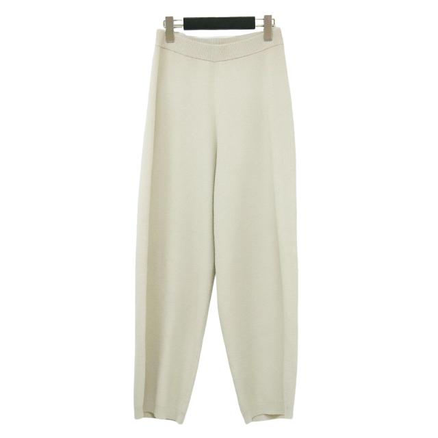 Curensology カレンソロジー パンツ ライトベージュ サイズ:FREE | 24春夏 ブークレー ニット パンツ / イージーパンツ | ワイド ハイウエスト コットン | ボトムス ズボン【レディース】【中古】【K4540】