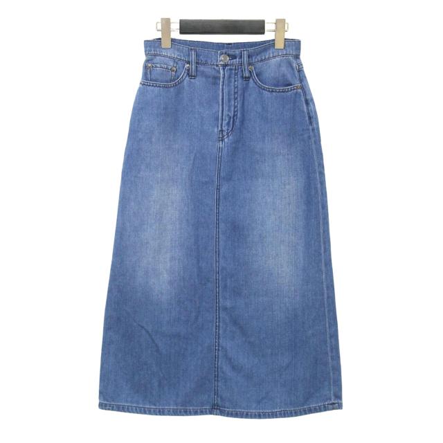 theory luxe セオリーリュクス スカート インディゴ サイズ:S34(XS) | 25春夏 デニム ミディ スカート | Slate Denim Kyden Skirt | Aライン バックスリット コットン | ボトムス【レディース】【中古】【美品】【K4541】