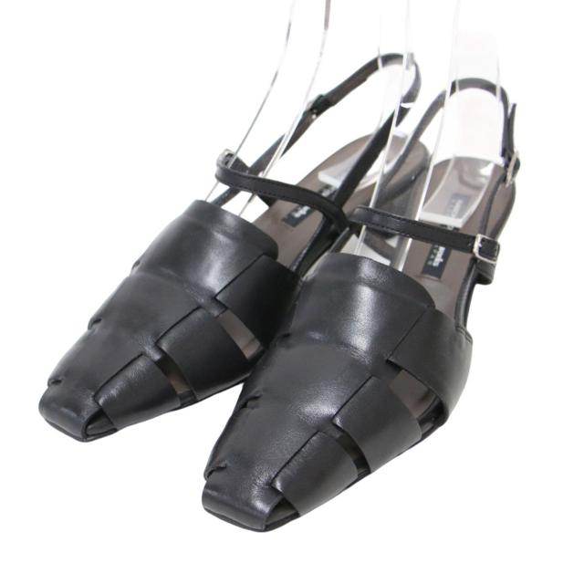 RABOKIGOSHI works ラボキゴシワークス パンプス ブラック 黒 サイズ:24.0cm | ブロックヒール グルカ パンプス / サンダル | ローヒール チャンキー ストラップ レザー | 日本製 | シューズ 靴【レディース】【中古】【K4541】