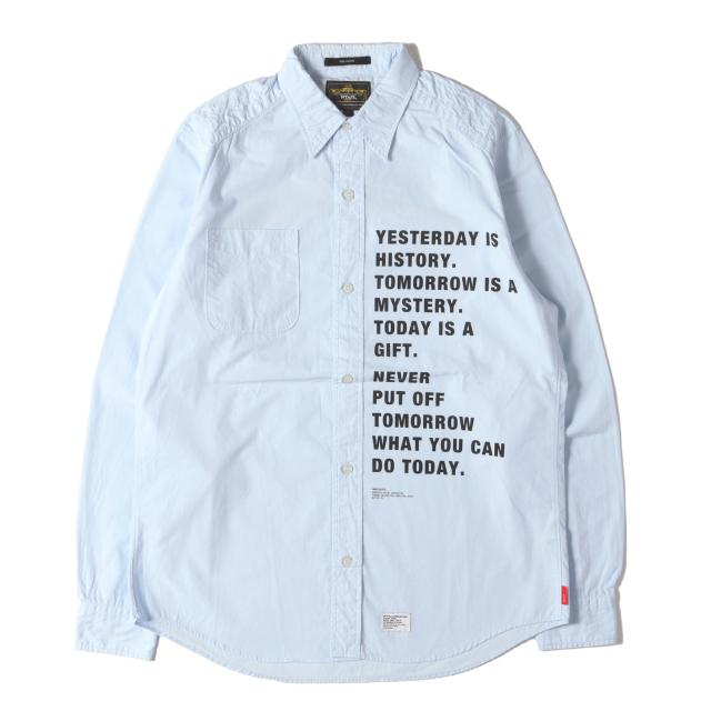 WTAPS ダブルタップス シャツ ブルー サイズ:M | 00s DESERT STORMロゴ コットン シャツ (FURRIES L/S) | トップス カジュアルシャツ 長袖【メンズ】【中古】【K4542】