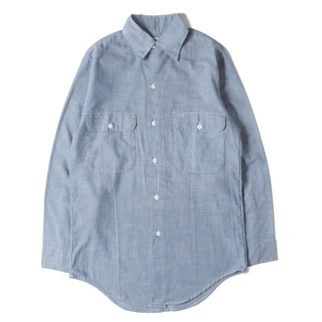 【グッドコンディション】Big mac ビッグ マック シャツ ブルー サイズ:S | 70s ポリエステル/コットン シャンブレー シャツ | 70年代 ヴィンテージ 古着 | トップス カジュアルシャツ 長袖【メンズ】【中古】【K4542】