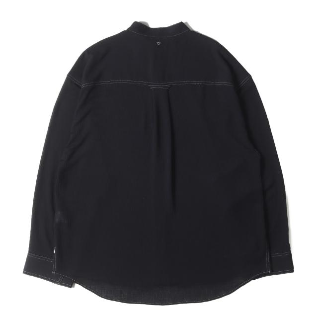 BASICKS ベイシックス シャツ ブラック 黒 サイズ:M | 24AW クレープ織り スタンドカラー シャツ (Crepe Stand Collar Shirt S2.5-0205) | トップス カジュアルシャツ 長袖【メンズ】【K4543】