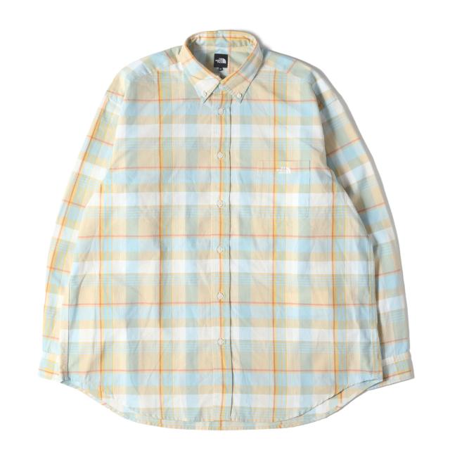THE NORTH FACE ノースフェイス シャツ ホワイトデューン オレンジ(WO) サイズ:M | 25SS マドラスチェック ボタンダウンシャツ (L/S Madras Shirt) | トップス カジュアルシャツ 長袖【メンズ】【中古】【美品】【K4542】