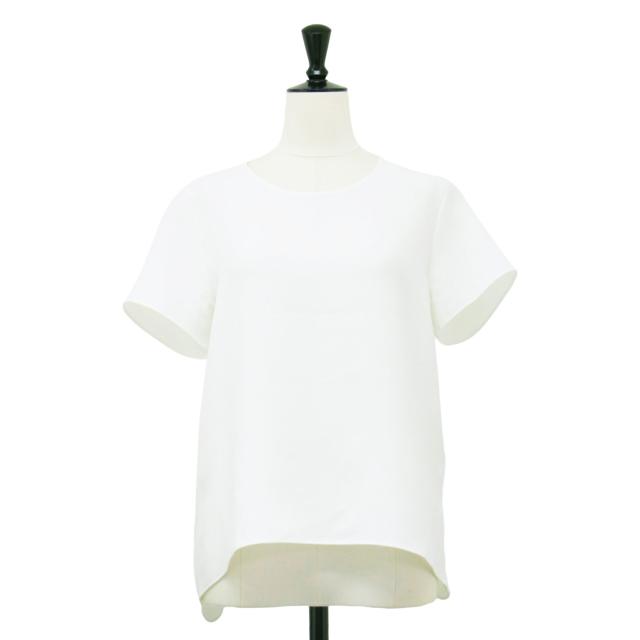 BEIGE ベイジ ブラウス ホワイト 白 サイズ:6(L) | 24春夏 ハーフスリーブ ブラウス / プルオーバー クルーネック フレア スリット ウォッシャブル | トップス カットソー 半袖 | 日本製【レディース】【中古】【K4542】