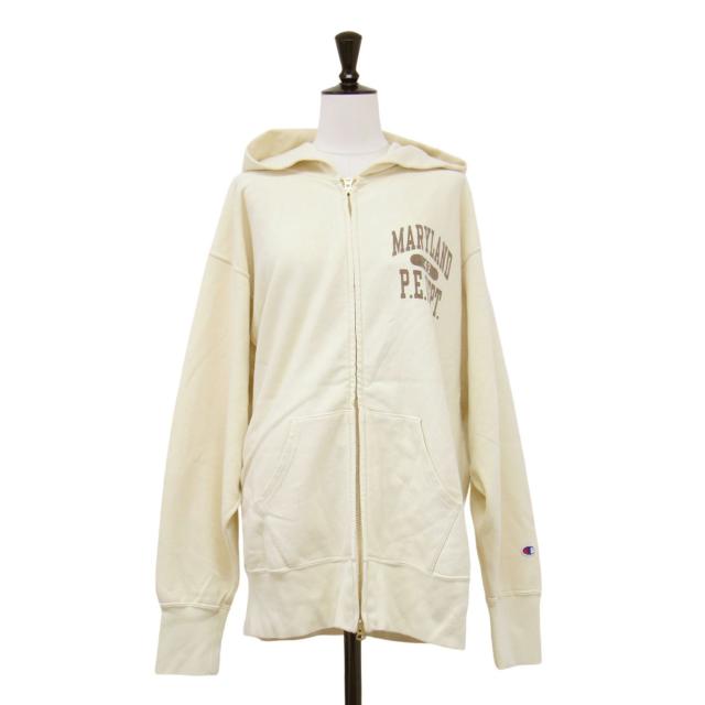 Champion チャンピオン FRAMeWORK 別注 パーカー アイボリー サイズ:M | 25春夏 リバースウィーブ ジップ パーカー | REVERSEWEAVE ZIP | スウェット 長袖 オーバーサイズ ロゴ プリント | トップス フーディー【レディース】【K4545】
