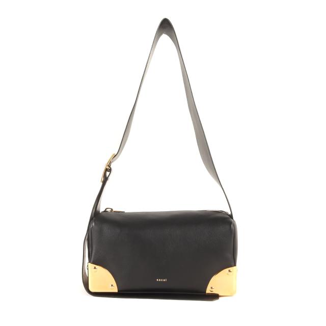 Sacai サカイ バッグ ブラック 黒 | 現行モデル ラムスキン コーナーメタル ショルダー バッグ (Corner Metal Shoulder Bag S155-01) | イタリア製 | ブランド カバン【メンズ】【中古】【K4566】_2