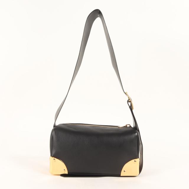 Sacai サカイ バッグ ブラック 黒 | 現行モデル ラムスキン コーナーメタル ショルダー バッグ (Corner Metal Shoulder Bag S155-01) | イタリア製 | ブランド カバン【メンズ】【中古】【K4566】_3