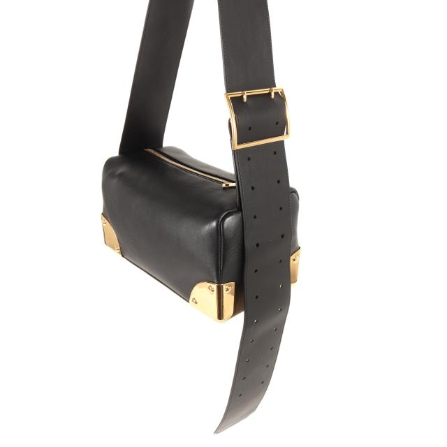 Sacai サカイ バッグ ブラック 黒 | 現行モデル ラムスキン コーナーメタル ショルダー バッグ (Corner Metal Shoulder Bag S155-01) | イタリア製 | ブランド カバン【メンズ】【中古】【K4566】_7