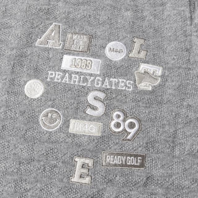 PEARLY GATES パーリー ゲイツ ニット ヘザーグレー サイズ:1(レディース) | 23AW ロゴ ワッペン 刺繍 ウール ニット セーター (055-3270152) | トップス 【メンズ】【中古】【美品】【K4547】