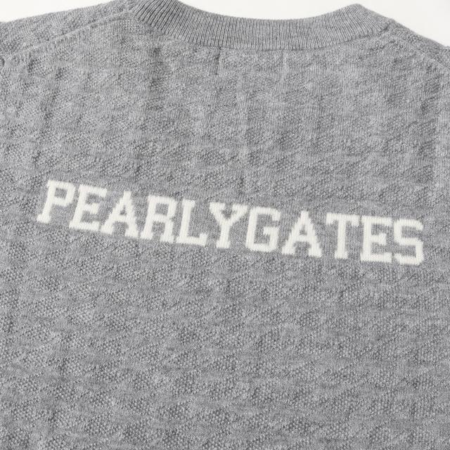 PEARLY GATES パーリー ゲイツ ニット ヘザーグレー サイズ:1(レディース) | 23AW ロゴ ワッペン 刺繍 ウール ニット セーター (055-3270152) | トップス 【メンズ】【中古】【美品】【K4547】