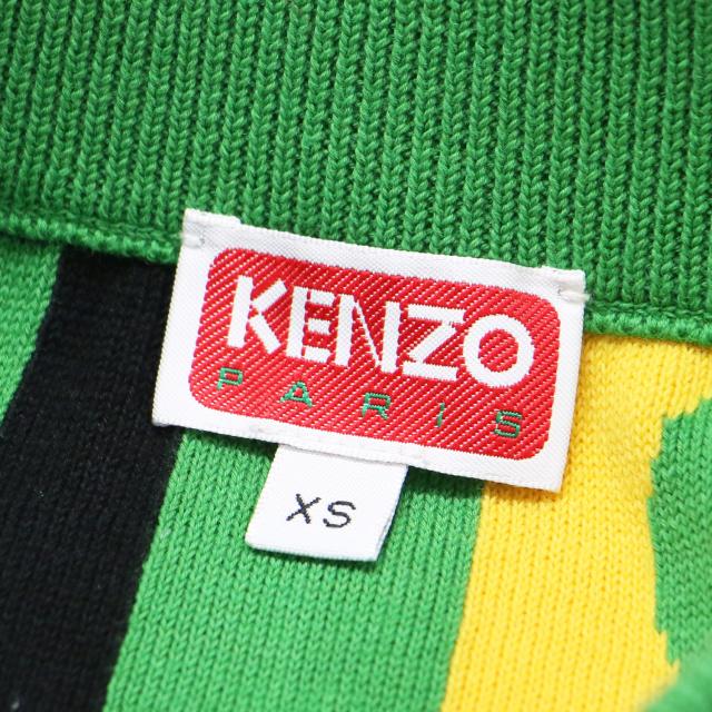 KENZO ケンゾー スカート マルチカラー サイズ:XS | ロゴ ジャガード ミニ スカート | タイト ニット ウエストゴム コットン | ボトムス【レディース】【中古】【美品】【K4547】 KENZO ケンゾー スカート マルチカラー サイズ:XS | ロゴ ジャガード