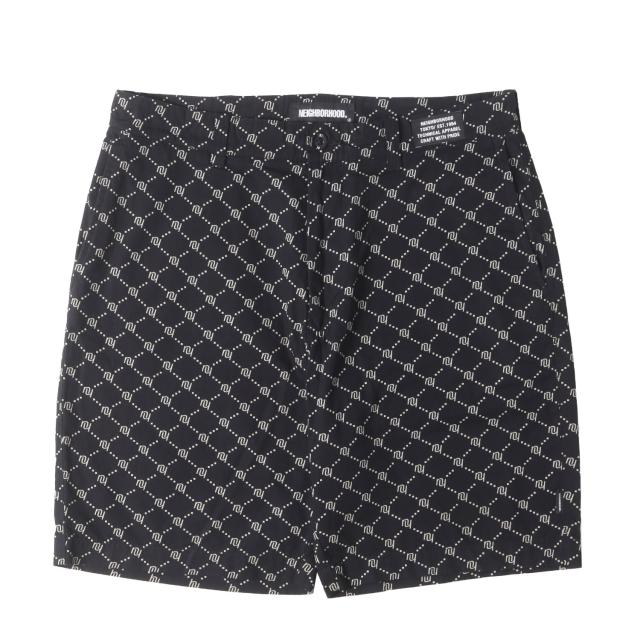 NEIGHBORHOOD ネイバーフッド パンツ ブラック 黒 サイズ:L | 22SS モノグラム コットン ショーツ (MONOGRAM / C-ST) | ボトムス ショートパンツ【メンズ】【中古】【美品】【K4548】