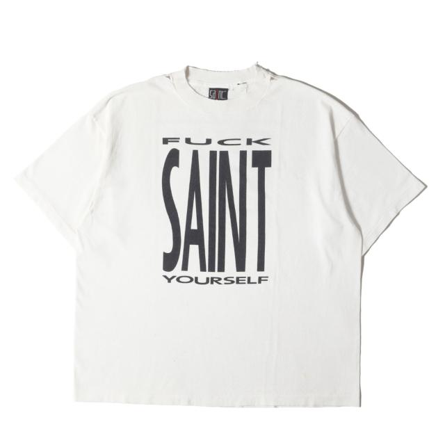 SAINT MICHAEL セントマイケル Tシャツ ホワイト 白 サイズ:XL | 25SS ヴィンテージ加工 ナイン・インチ・ネイルズ ロゴ Tシャツ (SS TEE / SAINT YOURSELF) | トップス カットソー 半袖【メンズ】【K4549】
