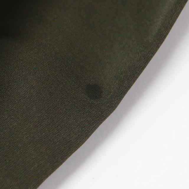 Sacai サカイ ブラウス カーキ サイズ:1(S) | メッセージ プリント ワイド ブラウス | スタンドカラー 半袖 クロップド丈 サテン メッシュ | 日本製 | トップス シャツ【レディース】【中古】【K4550】 Sacai サカイ ブラウス カーキ サイズ:1(S) | メッセージ プリント