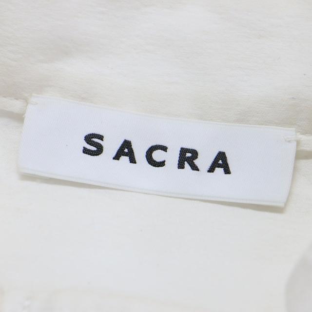 SACRA サクラ ベスト ホワイト 白 サイズ:38(M) | 24春夏 フロントファスナー クロップド ベスト | CO/PE TUMBLER FINISH GILET | ジレ ハイネック ドローコード コットン | 日本製 | トップス【レディース】【中古】【K4550】_3