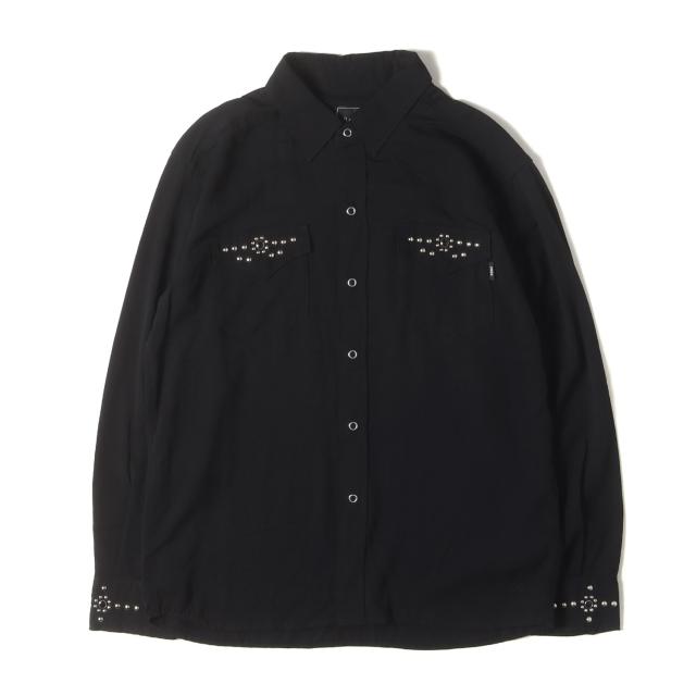 RATS ラッツ シャツ ブラック 黒 サイズ:S | 21AW スタッズ付き レーヨン スナップボタンシャツ (STUDS RAYON SHIRT) | トップス カジュアルシャツ 長袖【メンズ】【中古】【美品】【K4551】
