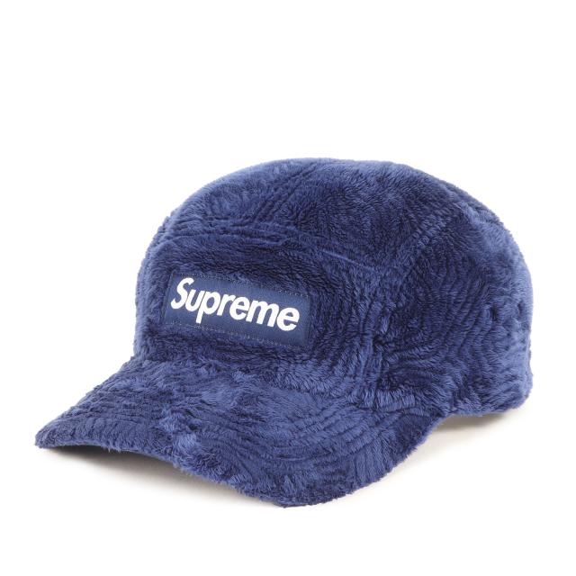 Supreme シュプリーム キャップ ネイビー 紺 サイズ:FREE | 22AW スワール フリース ボックスロゴ キャンプキャップ (Swirl Fleece Camp Cap) | BOX LOGO | ブランド 帽子【メンズ】【中古】【美品】【K4552】