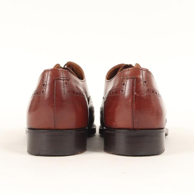 CROCKETT&JONES クロケット&ジョーンズ サイズ:6 1/2 E(25.0cm) | Paul Smith 別注 メダリオン スクエアトゥ チップ オックスフォード ドレス シューズ (B10718) | MADE IN ENGLAND | ブラウン | ブランド 革靴【メンズ】【中古】【K4552】