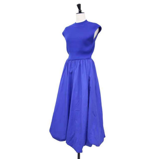 anni plus アニープラス ワンピース ブルー サイズ:1(S) | 24春夏 ハイネック ニット組 バルーンシルエット ワンピース / ドレス | ノースリーブ ロング丈 リブ タック ギャザー | トップス【レディース】【中古】【K4552】 anni plus アニープラス ワンピース ブルー サイズ:1(S) | 24春夏