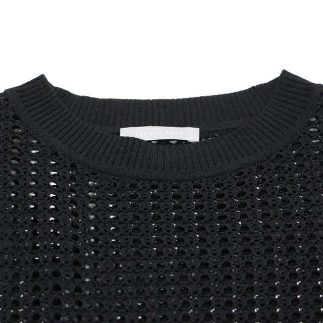 theory luxe セオリーリュクス ニット ブラック 黒 サイズ:S32(XXS) | 25春夏 透かし編み フレンチスリーブ ニット | Suffork Hella Sweater | プルオーバー クルーネック アイレット柄 シアー | トップス セーター【レディース】【中古】【K4552】_4
