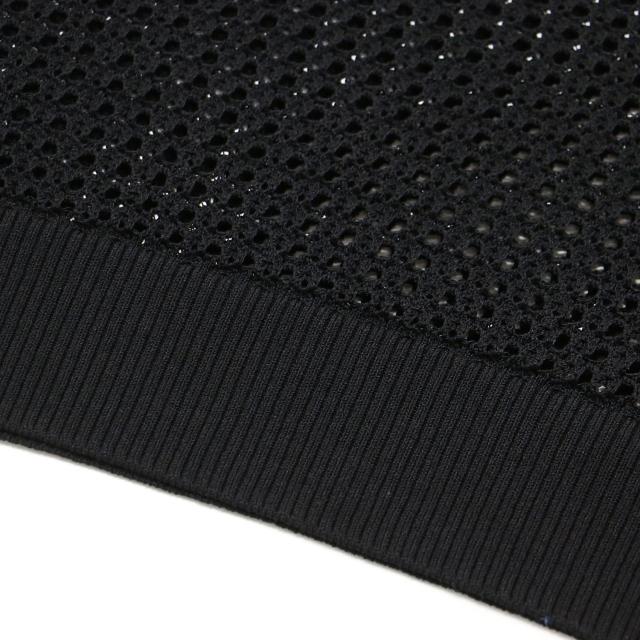 theory luxe セオリーリュクス ニット ブラック 黒 サイズ:S32(XXS) | 25春夏 透かし編み フレンチスリーブ ニット | Suffork Hella Sweater | プルオーバー クルーネック アイレット柄 シアー | トップス セーター【レディース】【中古】【K4552】_5