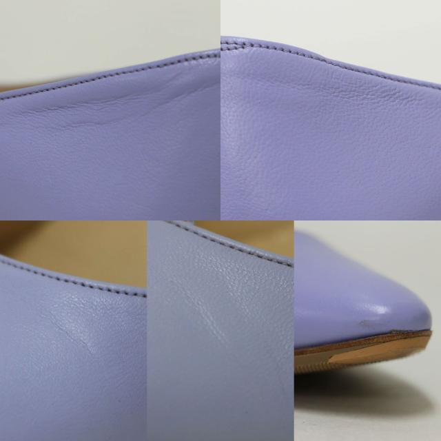MANOLO BLAHNIK マノロブラニク ライトパープル サイズ:36.5(23.5cm) | リストニー レザー チャンキーヒール パンプス | LISTONY アーモンドトゥ ローヒール 牛革 【レディース】【中古】【K4555】