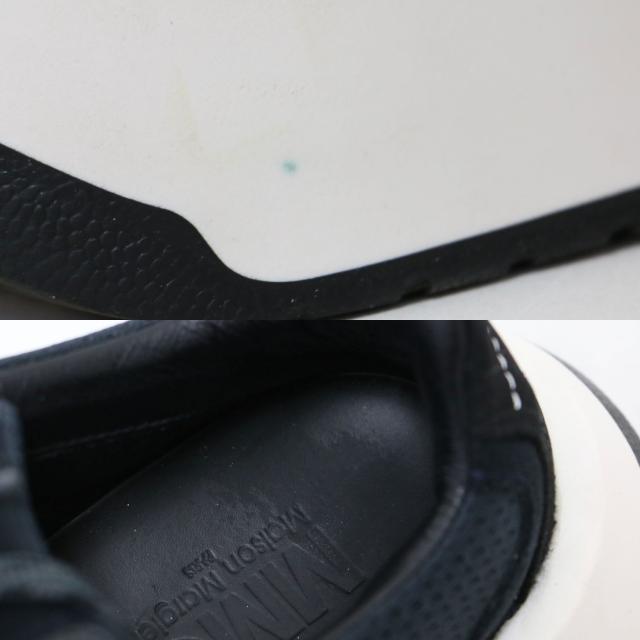MM6 Maison Margiela メゾンマルジェラ ネイビー ブラック 紺黒 サイズ:37(24.0cm) | ランナー レザー スニーカー | レースアップ ボリュームソール スウェード メッシュ | ローカット スニーカー シューズ 靴 | イタリア製【レディース】【中古】【K4555】
