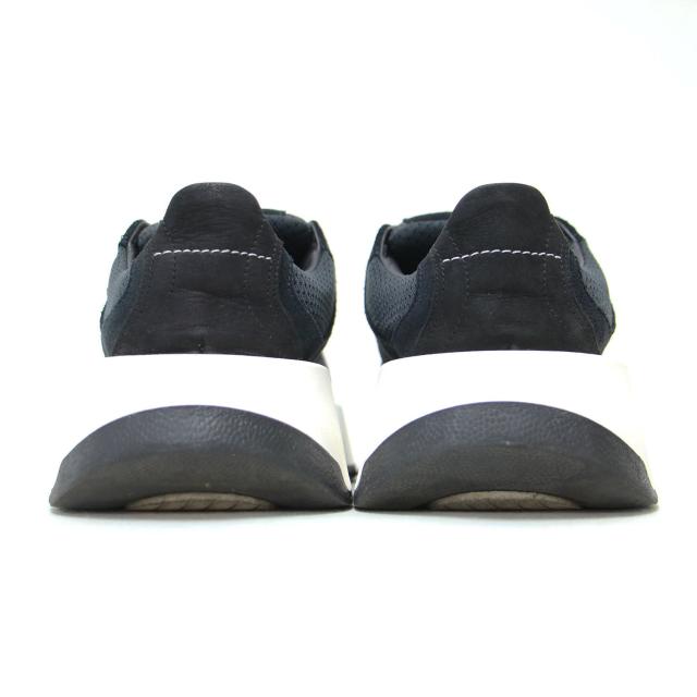 MM6 Maison Margiela メゾンマルジェラ ネイビー ブラック 紺黒 サイズ:37(24.0cm) | ランナー レザー スニーカー | レースアップ ボリュームソール スウェード メッシュ | ローカット スニーカー シューズ 靴 | イタリア製【レディース】【中古】【K4555】