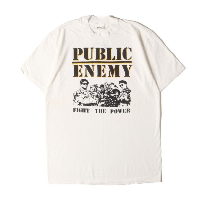 Vintage Music Item | 90s PUBLIC ENEMY FIGHT THE POWER Tシャツ(デッドストック / Stedmanボディ / USA製) | ホワイト 白 サイズ:L | 90年代 古着 ヴィンテージ | トップス カットソー 半袖【メンズ】【中古】【K4554】 Vintage Music Item | 90s PUBLIC ENEMY FIGHT THE POWER Tシャツ