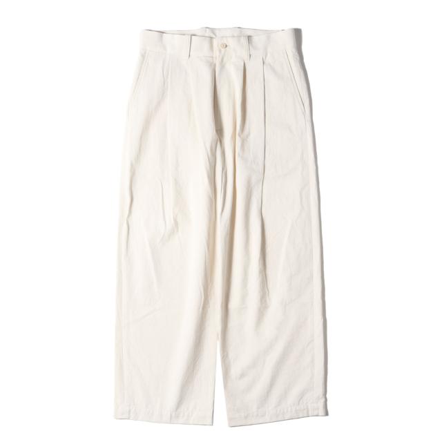 stein シュタイン パンツ アイボリー サイズ:S | 21SS ツータック ワイド ストレート トラウザー スラックス パンツ (WIDE STRAIGHT TROUSERS 227-3) | ジッパーフライ | 日本製 | ボトムス ズボン【メンズ】【中古】【美品】【K4555】