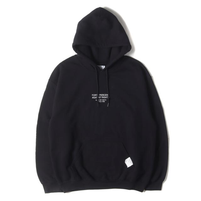 FPAR / FORTY PERCENTS AGAINST RIGHTS フォーティーパーセント アゲインストライツ パーカー ブラック 黒 サイズ:S | ブランドロゴ刺繍 スウェットパーカー | トップス フーディー 【メンズ】【中古】【K4556】