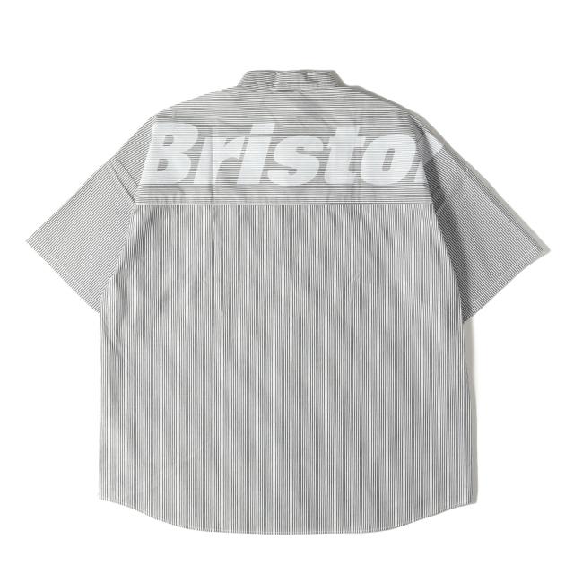 F.C.Real Bristol エフシーレアルブリストル シャツ ブラック ホワイト 黒白 サイズ:XL | 25SS ビッグロゴ ストライプ バギー 半袖シャツ (BIG LOGO S/S BAGGY SHIRT) | トップス カジュアルシャツ【メンズ】【K4556】