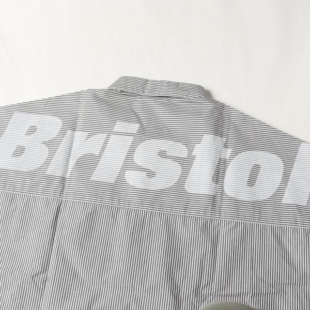 F.C.Real Bristol エフシーレアルブリストル シャツ ブラック ホワイト 黒白 サイズ:XL | 25SS ビッグロゴ ストライプ バギー 半袖シャツ (BIG LOGO S/S BAGGY SHIRT) | トップス カジュアルシャツ【メンズ】【K4556】