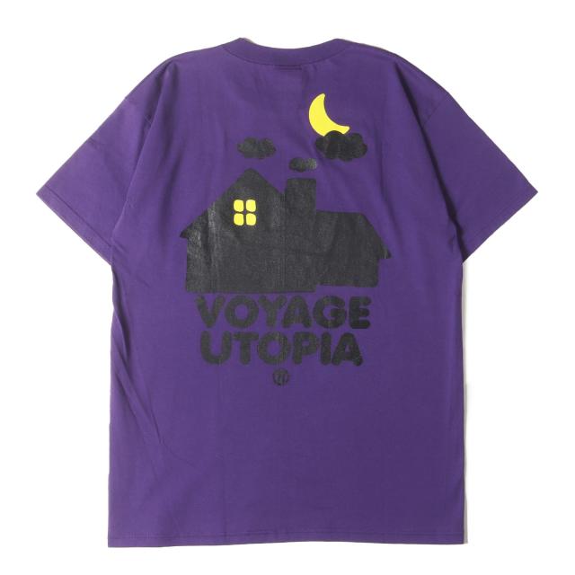 Etavirp. エタヴァープ Tシャツ パープル サイズ:L | VOYAGE UTOPIA グラフィック クルーネック Tシャツ | トップス カットソー 半袖【メンズ】【中古】【美品】【K4558】