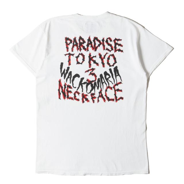 WACKO MARIA ワコマリア Tシャツ ホワイト 白 サイズ:M | 旗艦店 3周年記念 NECKFACE グラフィック クルーネック Tシャツ | トップス カットソー 半袖【メンズ】【中古】【K4558】