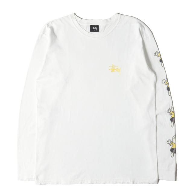 STUSSY ステューシー Tシャツ ホワイト 白 サイズ:M | DOLLY デザイン ロングスリーブ Tシャツ | トップス カットソー 長袖【メンズ】【中古】【K4561】