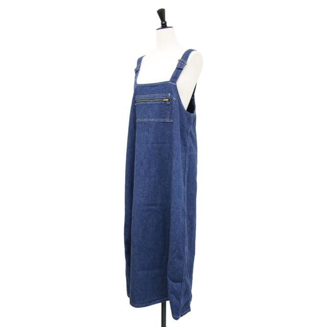 DANTON ダントン ワンピース インディゴ サイズ:36(S) | 24春夏 デニム ジャンパー スカート ワンピース | サロペット | ロング丈 Aライン フレア コットン | トップス ドレス | 日本製【レディース】【中古】【K4566】