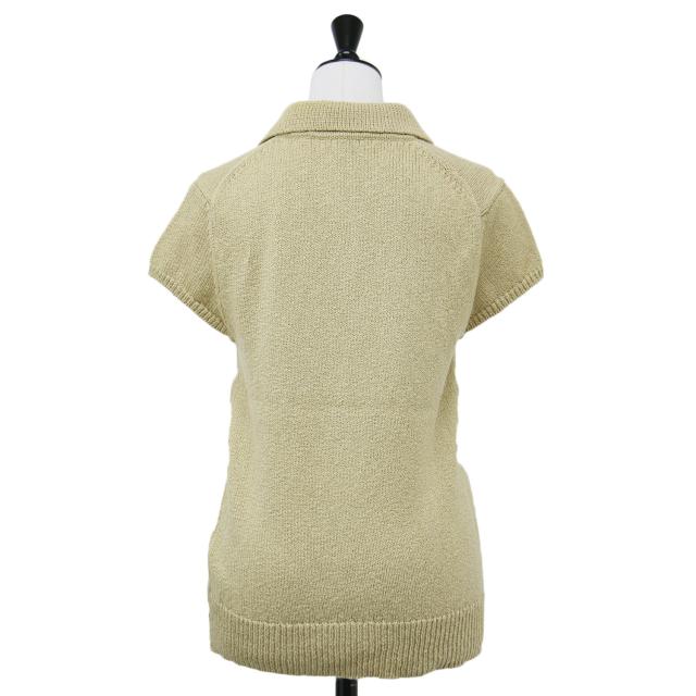 Theory セオリー ポロシャツ ブラウン系 サイズ:M | 25春夏 コットン ウール 半袖 ニット ポロシャツ | Wave Boucle Cap Sleeve Polo Shirt | プルオーバー コンパクト | トップス セーター【レディース】【中古】【K4561】_1