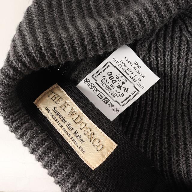 THE H.W.DOG&CO ザ エイチダブリュドックアンドコー ベレー帽 | 24SS コットンニット ベレー帽 (COTTON CLUB BIG BERET) | グレー | ONE SIZE(56-62cm) | ブランド 帽子 ニットキャップ【メンズ】【中古】【美品】【K4563】