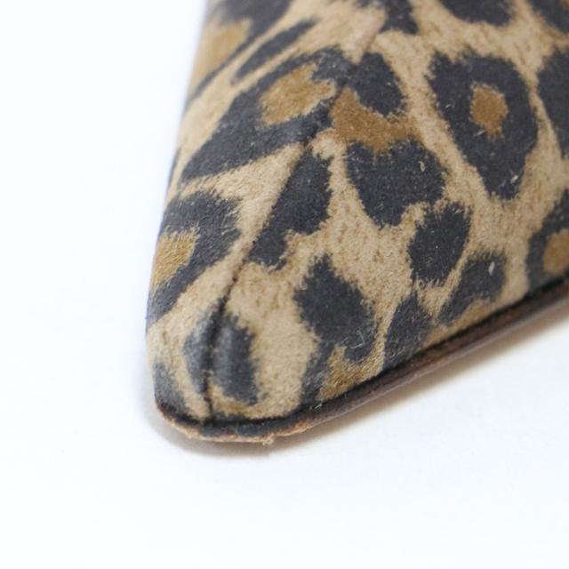 MANOLO BLAHNIK マノロブラニク ブーツ ブラウン系 サイズ:36.5(23.5cm) | レオパード ピンヒール ショートブーツ / ブーティ— | ポインテッドトゥ ハイヒール ヒョウ柄 | イタリア製 ブランド | シューズ 靴【レディース】【中古】【K4563】