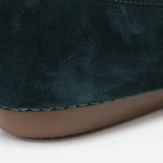 Clarks クラークス サイズ:UK7(26.0cm) | フレックル アイス スエード バレエシューズ | Freckle Ice | パンプス フラット スクエアトゥ レザー グリーン | ブランド 靴【レディース】【中古】【美品】【K4563】