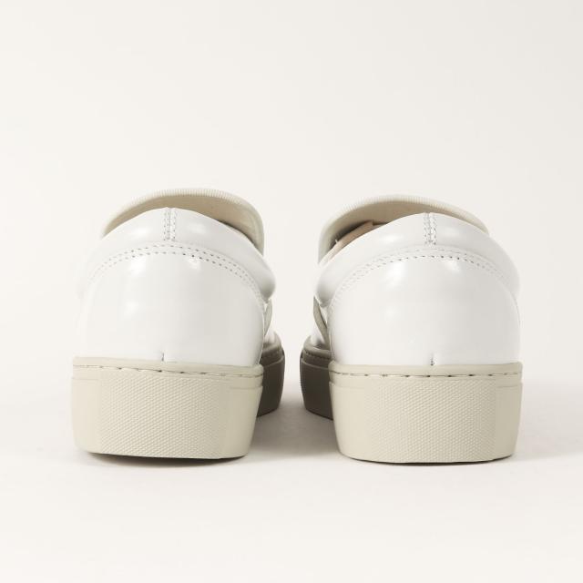 JUNYA WATANABE MAN COMME des GARCONS ジュンヤワタナベ マン コムデギャルソン サイズ:US8(26.0cm) | 25SS パテント レザー スリッポン スニーカー (WO-K105) | ホワイト 白 | ローカット シューズ 靴 | 日本製【メンズ】【K4564】