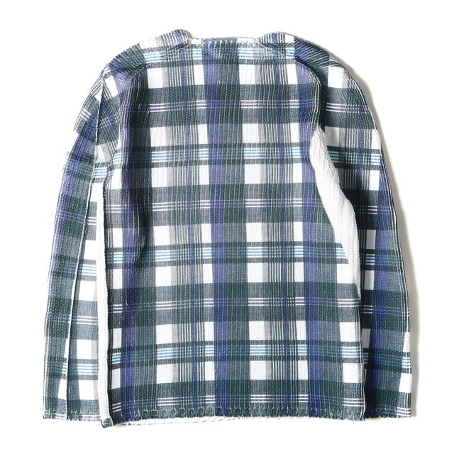 COMME des GARCONS SHIRT コムデギャルソン シャツ ニット ホワイト グリーン ブルー系 サイズ:M | 25SS タータンチェック 転写プリント ミドルゲージ ポリ ニット (FO-N003) | トップス セーター | 日本製【メンズ】【K4564】_1