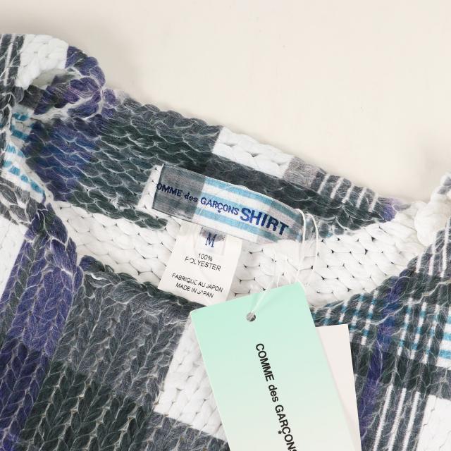 COMME des GARCONS SHIRT コムデギャルソン シャツ ニット ホワイト グリーン ブルー系 サイズ:M | 25SS タータンチェック 転写プリント ミドルゲージ ポリ ニット (FO-N003) | トップス セーター | 日本製【メンズ】【K4564】_2